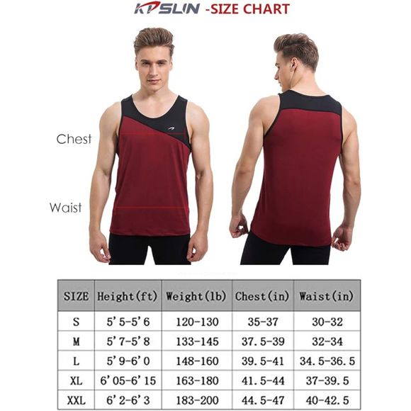 Tank Tops Quick Dry Athletic Gym Sleeveless Shirts Running Workout Jogging Red,L - Picture 4 of 6